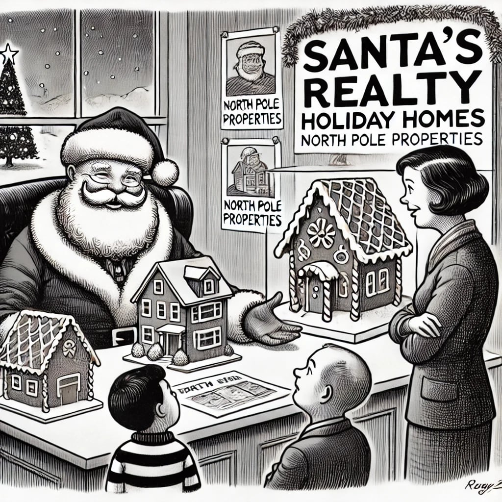 Santa Selling Real Estate